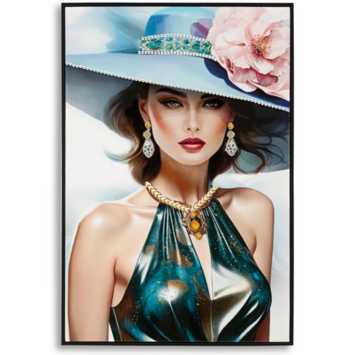 DIPINTO SU TELA LACCATO PAM C/CORNICE -A- CM 62X4X92