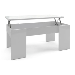 Mesa de centro elevable con almacenaje en blanco artick 100x45-56 cm Vita Blanco Artik (Blanco Mate)