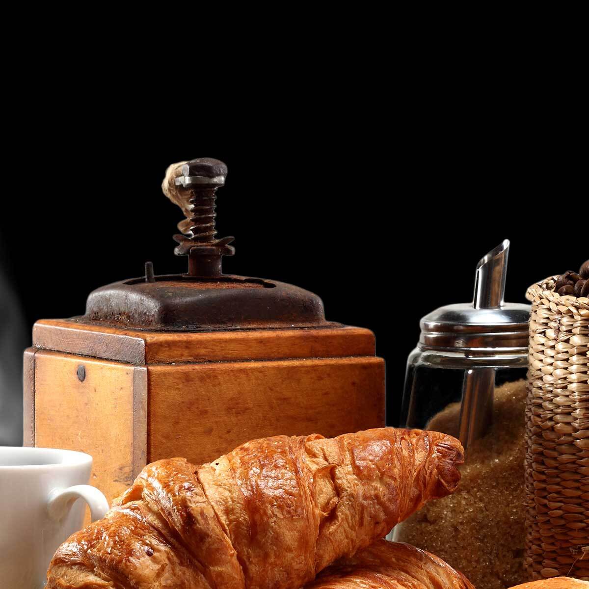 Affiche encadrée petit déjeuner café Affiche + cadre en métal - Noir