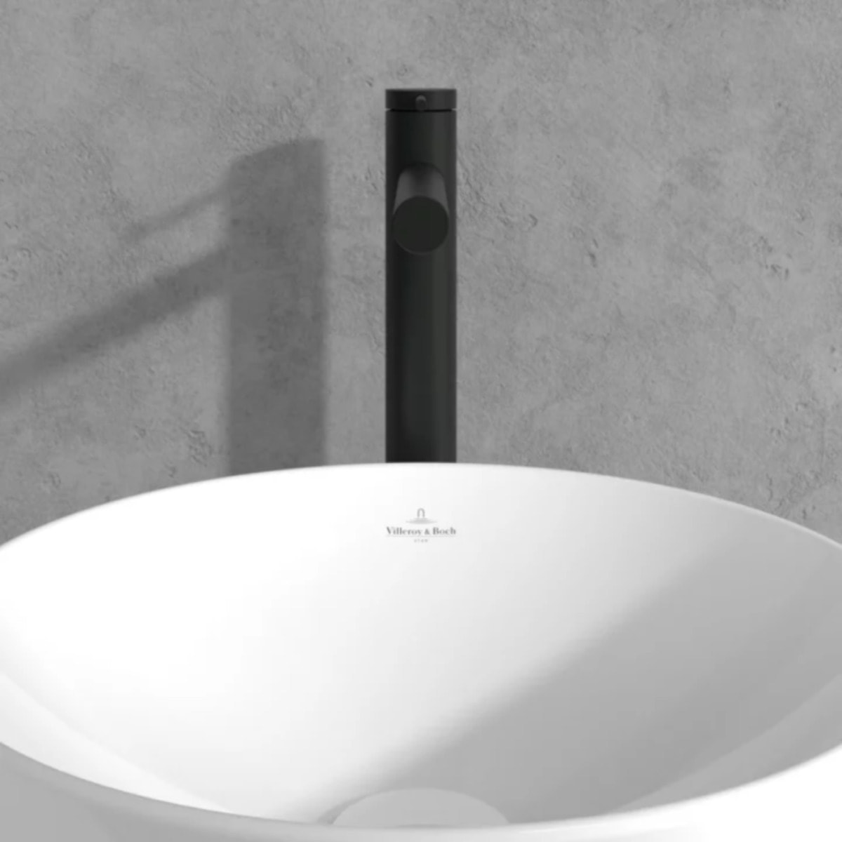Mitigeur lavabo surélevé Loop & Friends sans tirette Noir mat