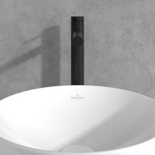 Mitigeur lavabo surélevé Loop & Friends sans tirette Noir mat