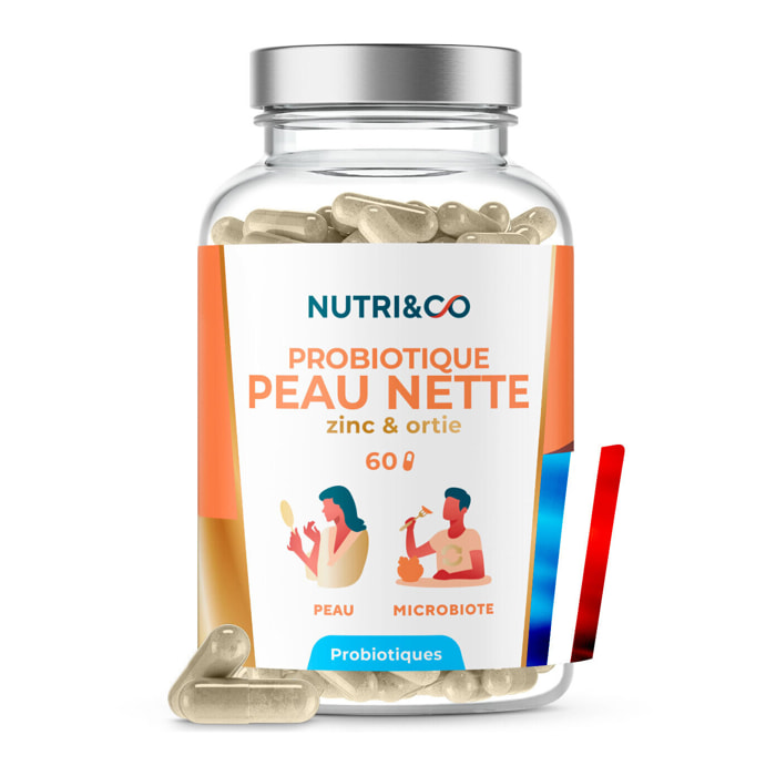 Nutri&Co Probiotique Peau Nette Cible Imperfections et Acné - 60 gélules Vegan