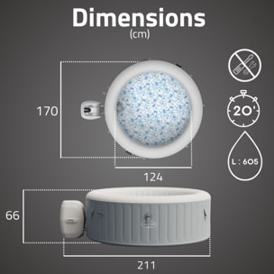 Bestway Spa gonflable rond Lay-Z-Spa St Lucia AirJet 2-3 personnes