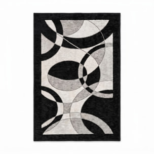 Tappeto Arredo Moderno Antiscivolo Made in Italy Lavabile in Lavatrice, Design Geometrico Contemporaneo, Ideale per Soggiorno, Camera da Letto e Ingresso