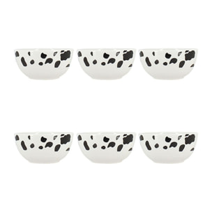Lot de 6 bols 35cl en porcelaine à motif vache ANIMALS