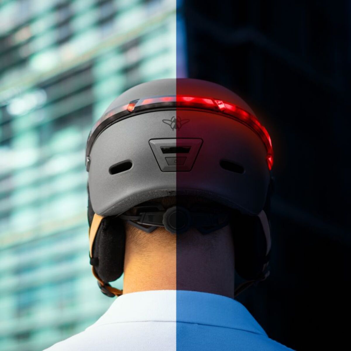 Casque trottinette CASR Led Glow gris taille L