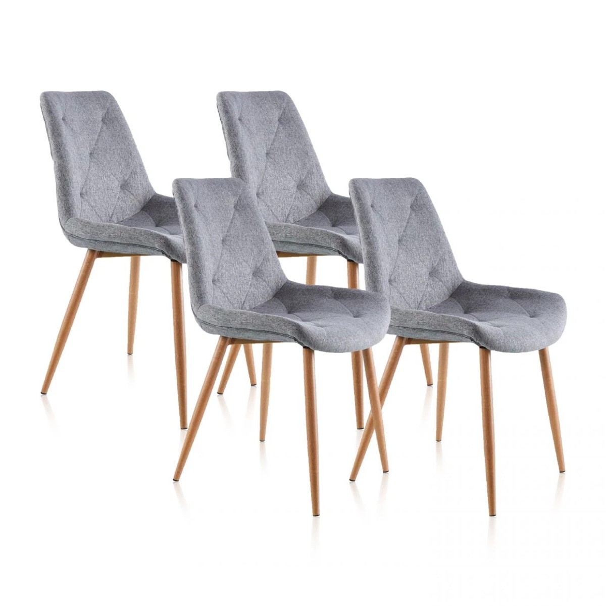 Pack 4 sillas de comedor Marlene Tejido - Gris