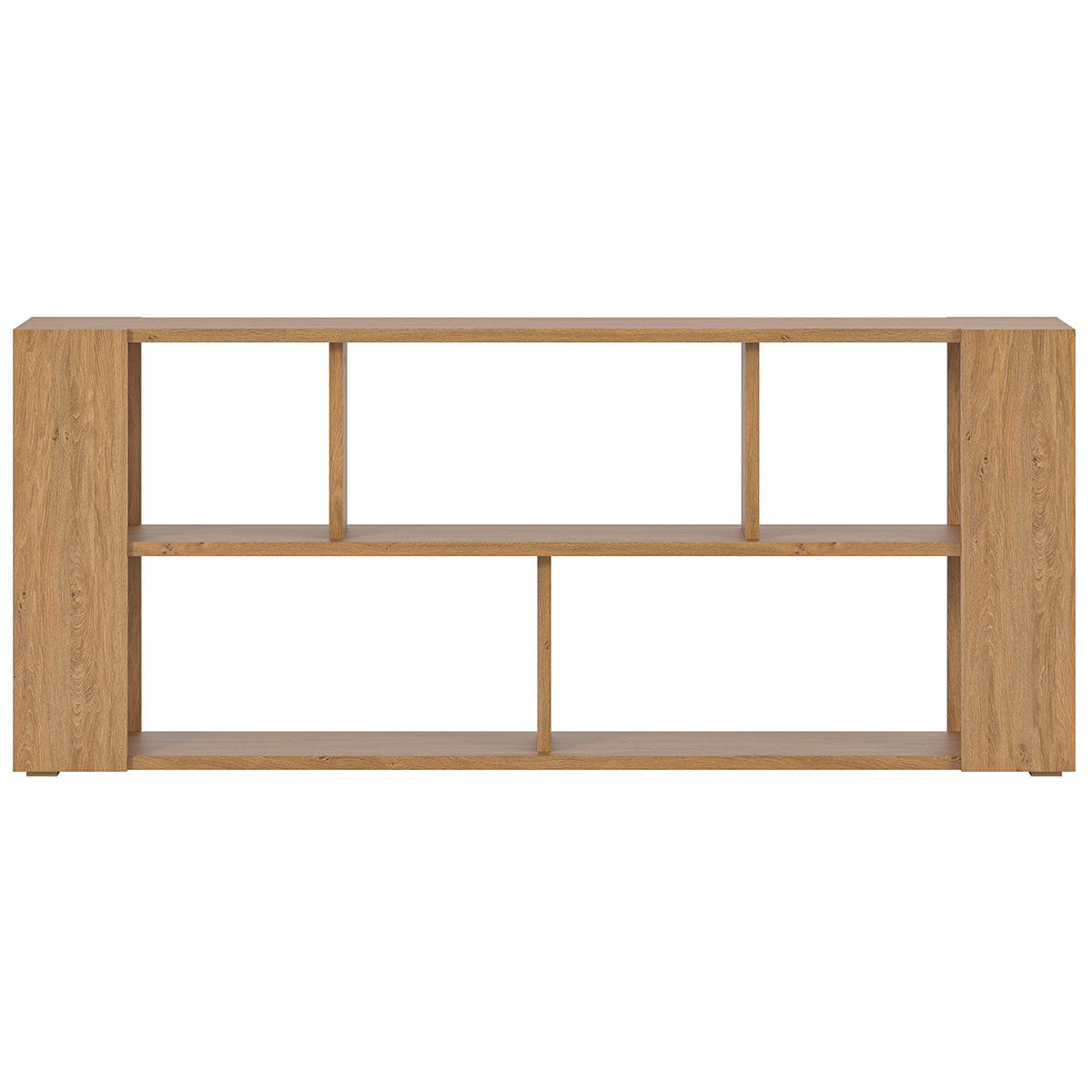 Bibliothèque basse ouverte design finition bois clair chêne L167.5 cm MUSSO