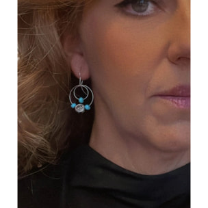 Pendiente de gancho "Orbita turquesa"