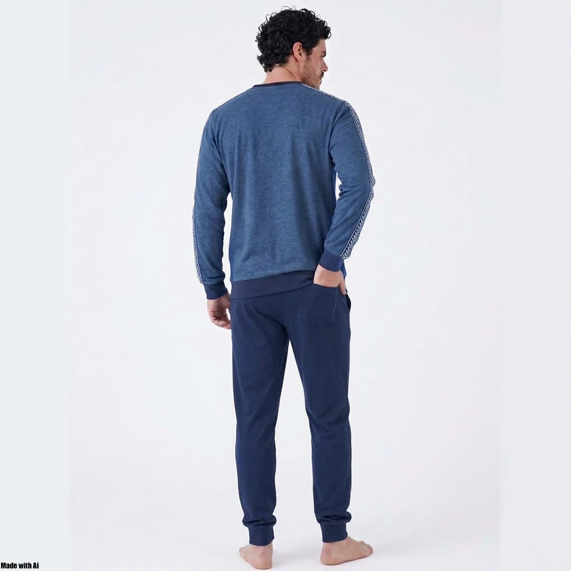 Navigare Pigiama da Uomo in Cotone Interlock Art. 842026 Oceano