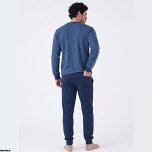 Navigare Pigiama da Uomo in Cotone Interlock Art. 842026 Oceano