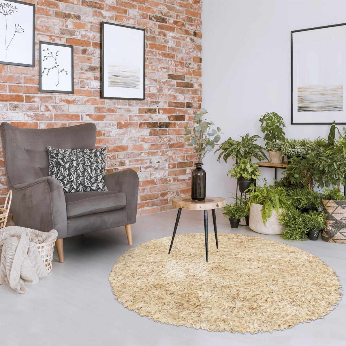 Tapis shaggy fait main motif uni HAGO