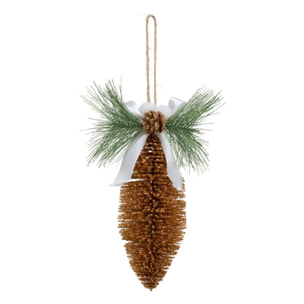 Cône à paillette piquant à suspendre 14cm champagne