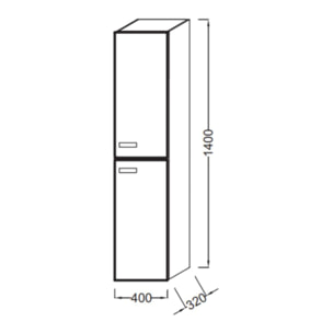Meuble vasque Ola Up blanc + colonne + miroir et spots