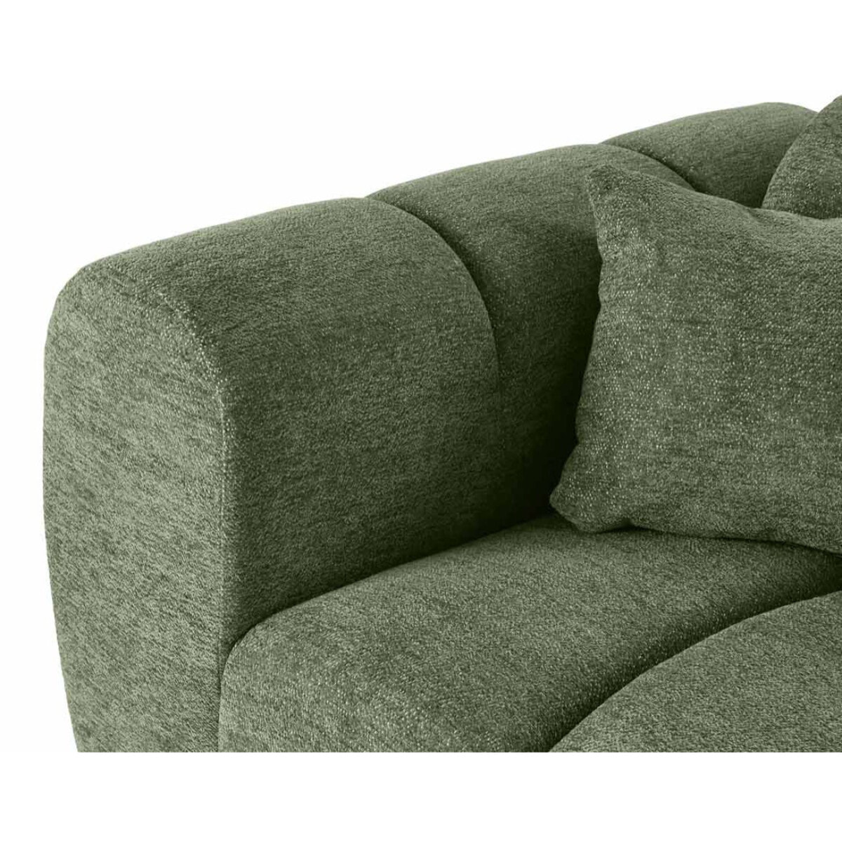 Curtis - canapé d'angle droit 4 places en tissu texturé - Vert