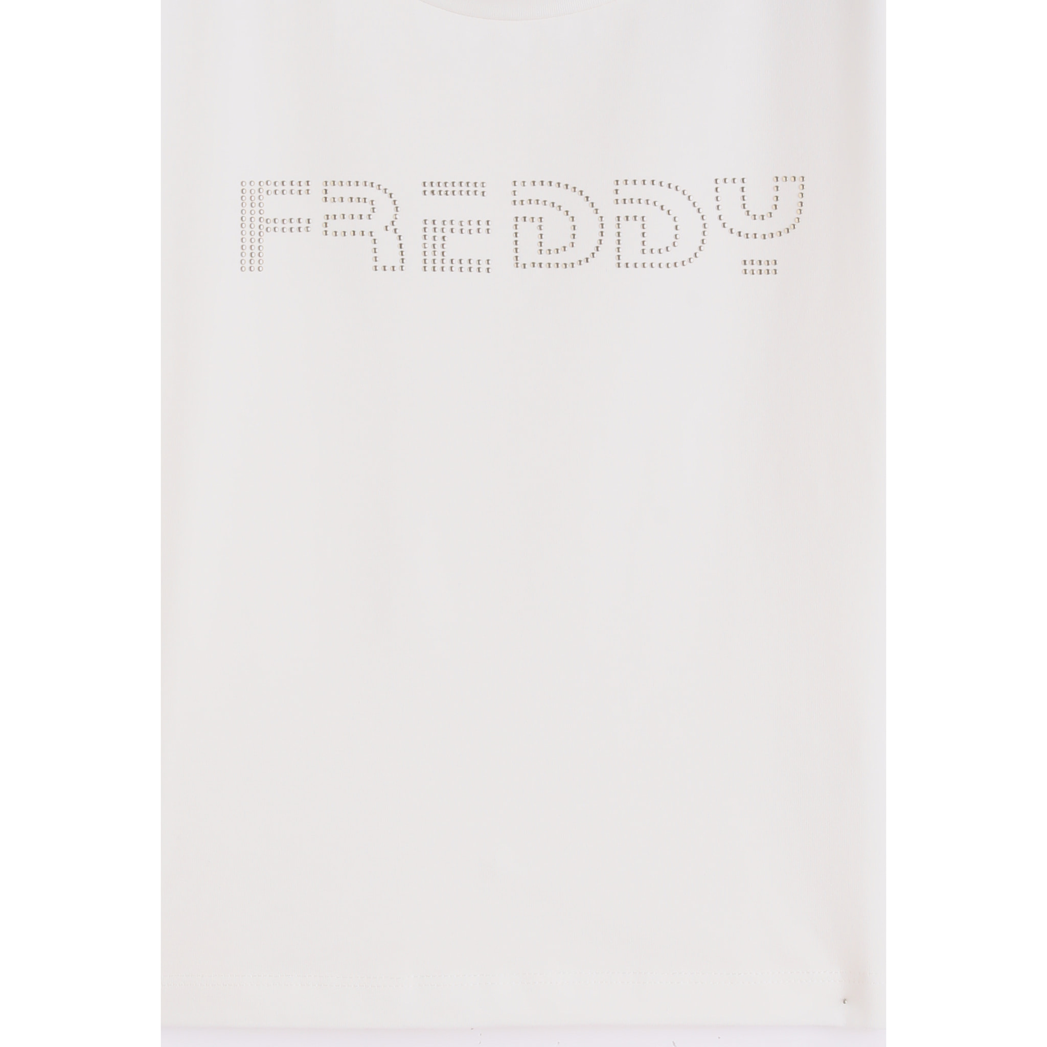 T-shirt cropped bambina con logo borchiato