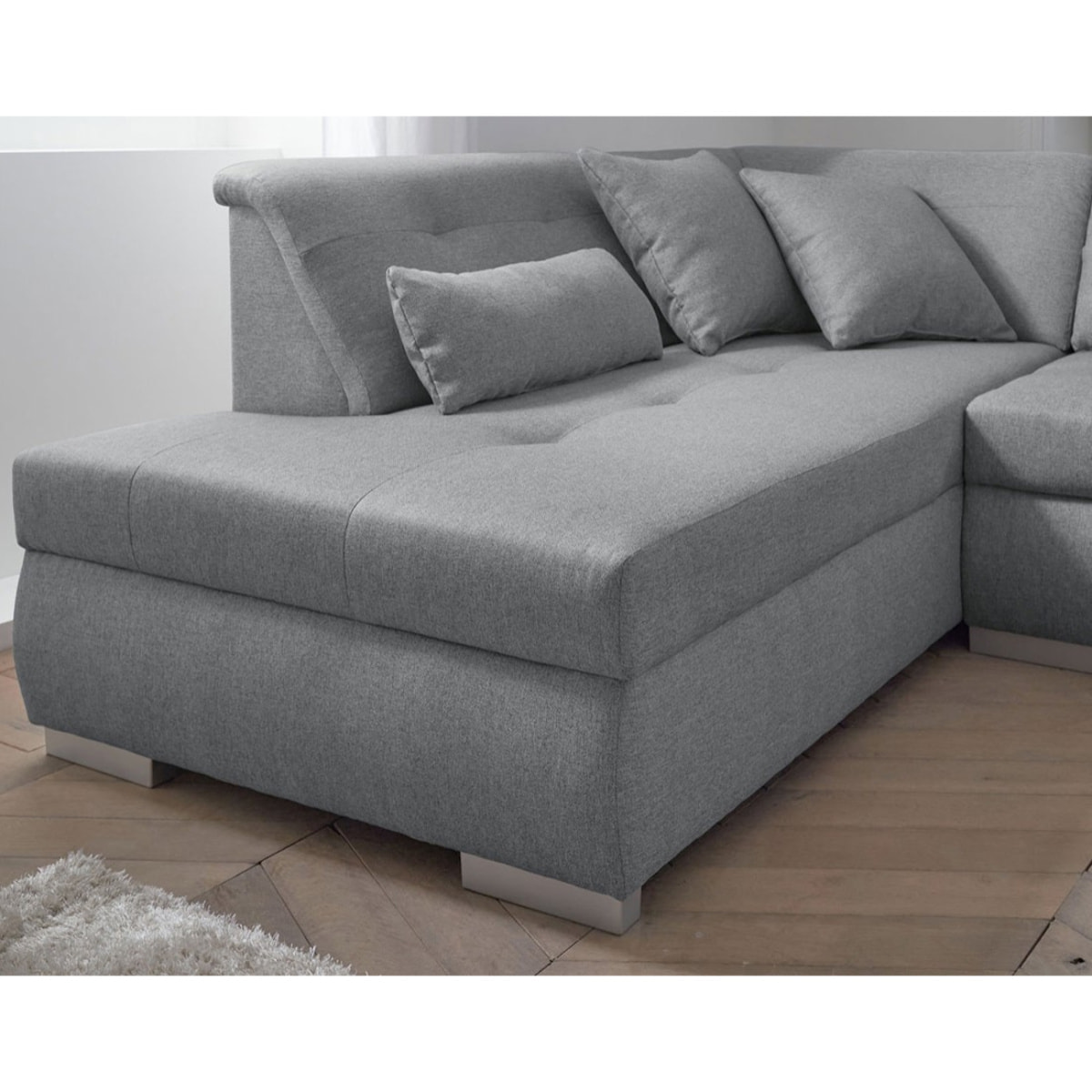 Vermont - canapé panoramique d'angle gauche - 7 places - XXL - Gris clair