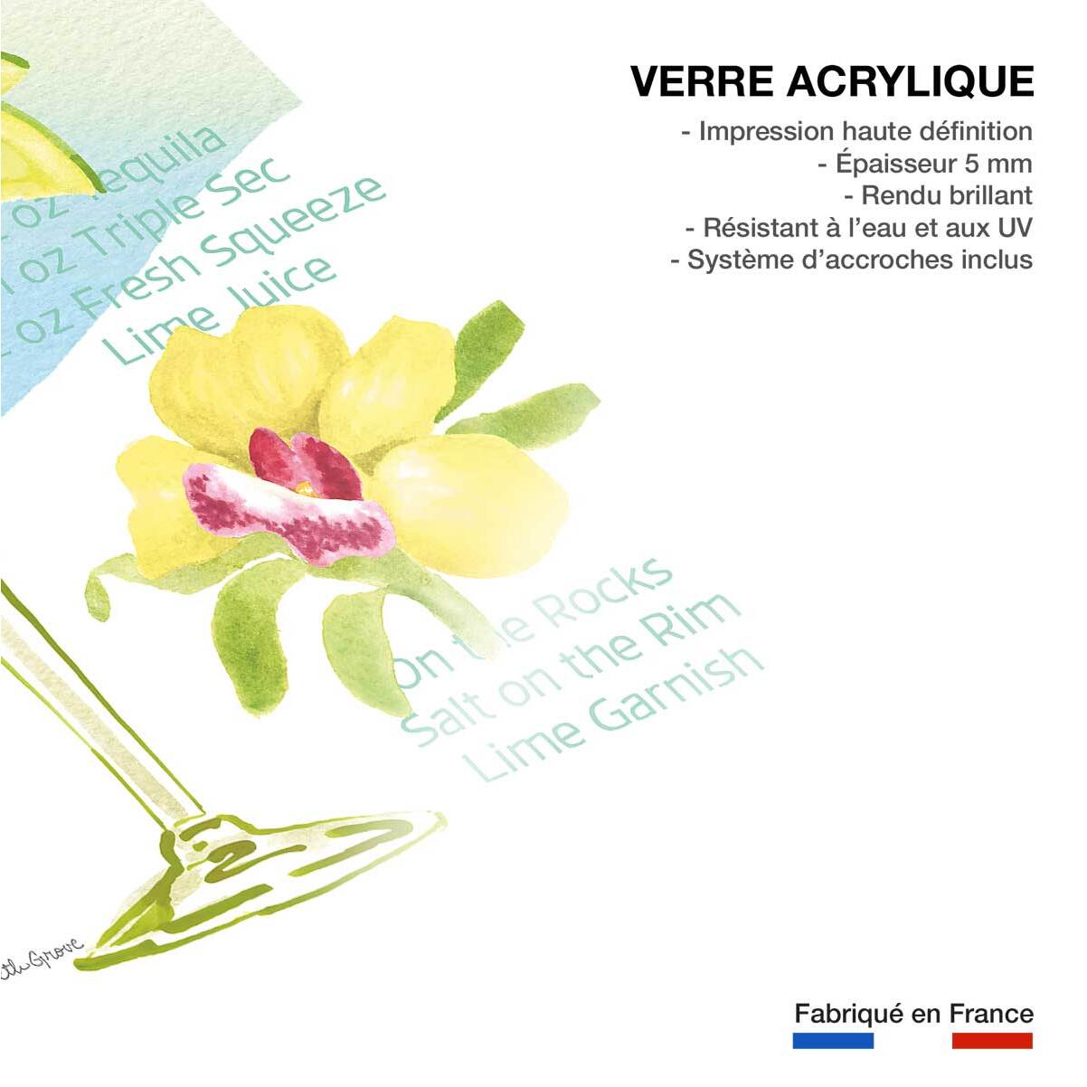 Tableau Margarita en aquarelle Tableau plexiglas