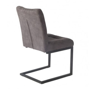 Chaise en velours avec piètement en métal noir - 2 coloris - ATELIER