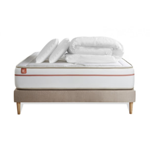 Pack matelas LE PAISIBLE - Mémoire de forme BioVisco - Ep. 24 + sommier Beige