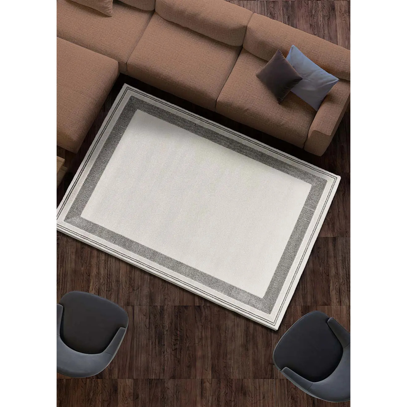 MARCO Alfombra moderna de pelo corto blanco, varias medidas disponibles.