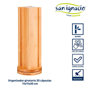 Portacapsulas bambu giratorio capsulas g colección kinvara