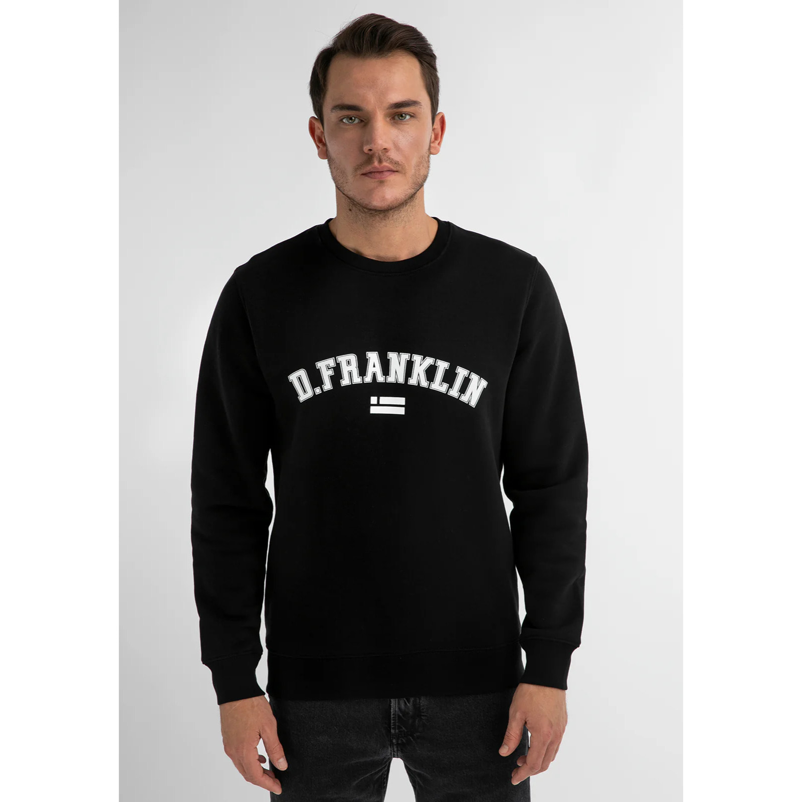 Sudadera de Hombre Varsity Sweatshirt Negro / Blanco