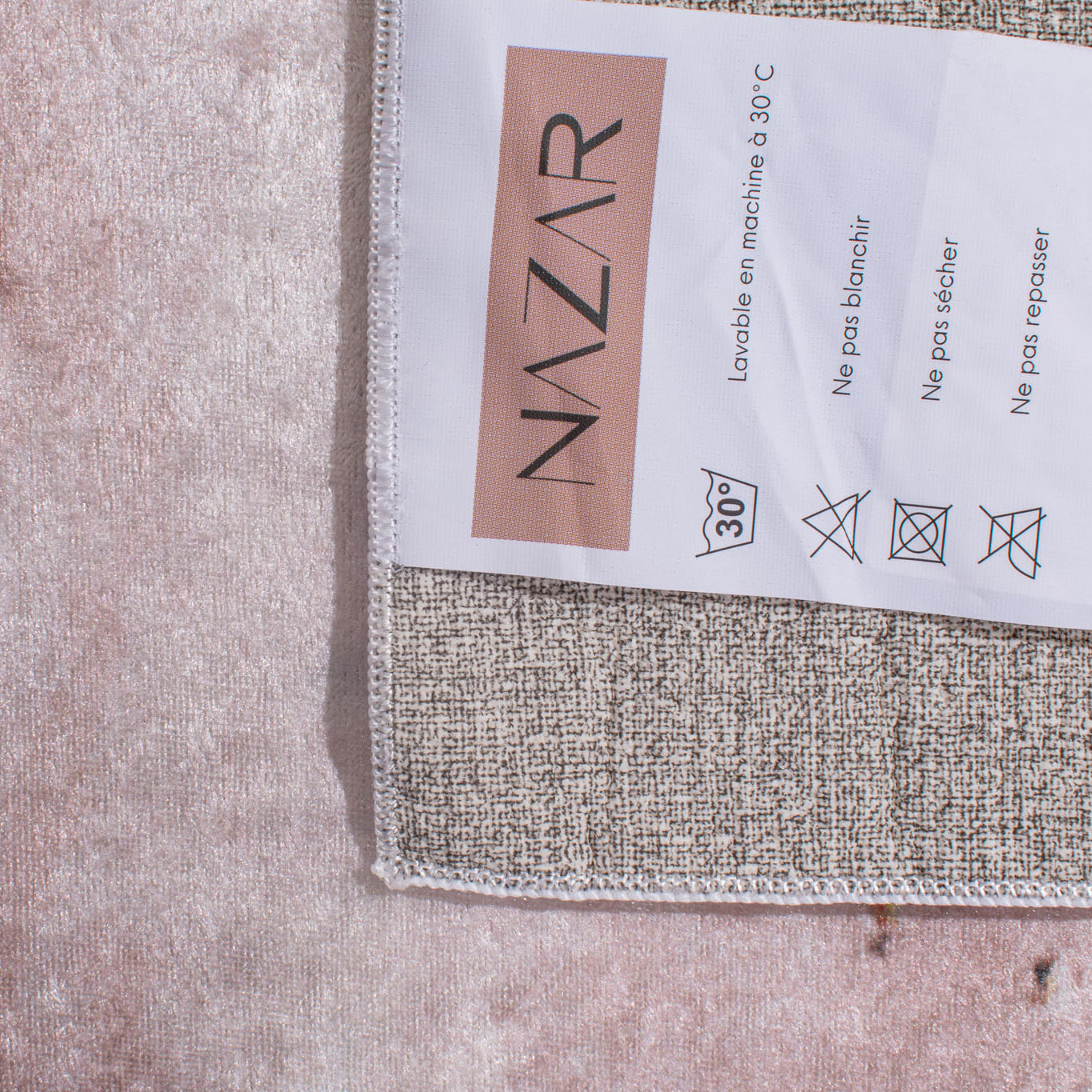 STAMPA - tapis salon motif effet mabre antidérapant et lavable en machine à 30°C gris