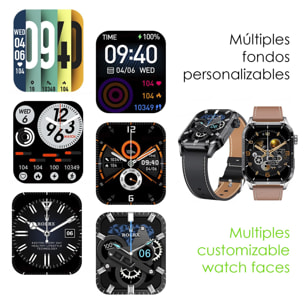 Smartwatch GT4 con schermo 1.9, corona girevole multifunzione, pressione arteriosa, ECG e notifiche. Cinturino in pelle.