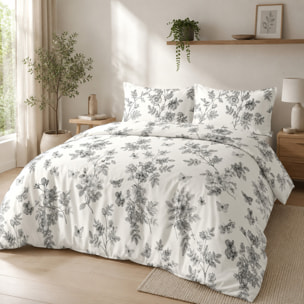 Parure housse de couette avec taie à volant 100% coton - jouvelle