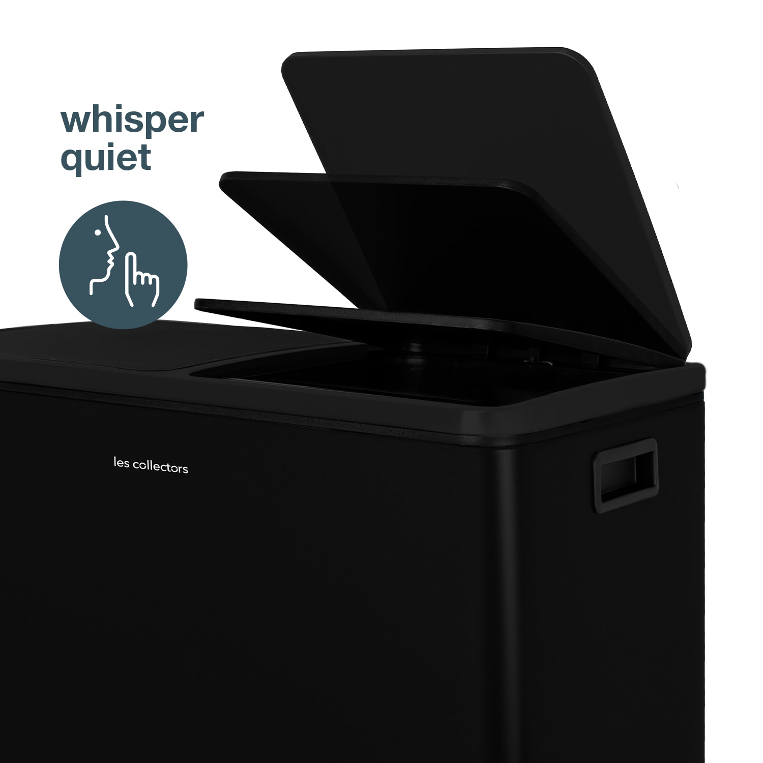 Papelera de Reciclaje N°910 Les Collectors, 60L, Negro Mate