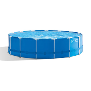 Intex Piscina Metal Frame rotonda con Pompa Filtro, Scaletta e Teli, 457x122 cm