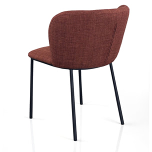 Lot de 4 chaises de salle à manger Tomasucci NENE', en tissu, rouge brique, 60 × 56 × 76 cm