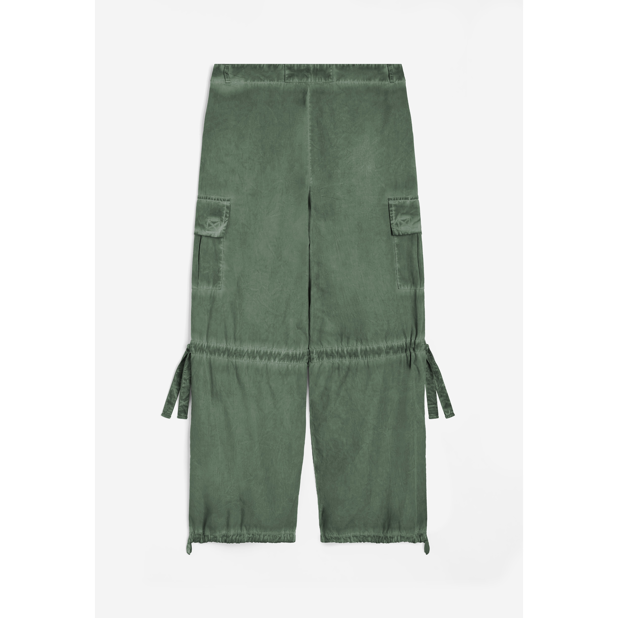 Pantaloni cargo da donna in tessuto popeline effetto used