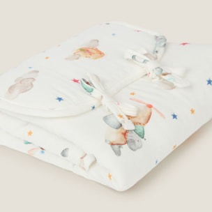 Cambiador de algodón elefantes Sielu color blanco Algodón