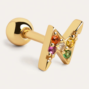 Orecchino Singolo Lightning Colors Argento Placcato Oro