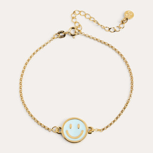 Pulsera Smiley Sky Enamel Baño Oro