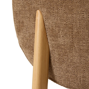 Lot de 2 chaises tissu Decia marron pieds imitation hêtre
