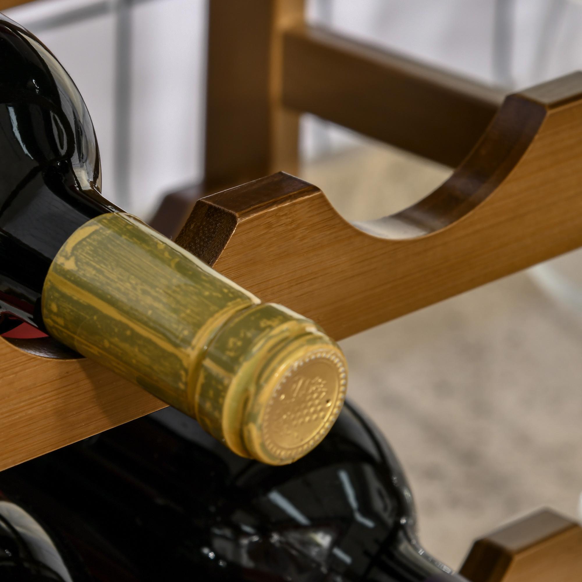Étagère à bouteilles casier à vin range bouteilles horizontal 4 niv. 16 bouteilles max. bois de bambou