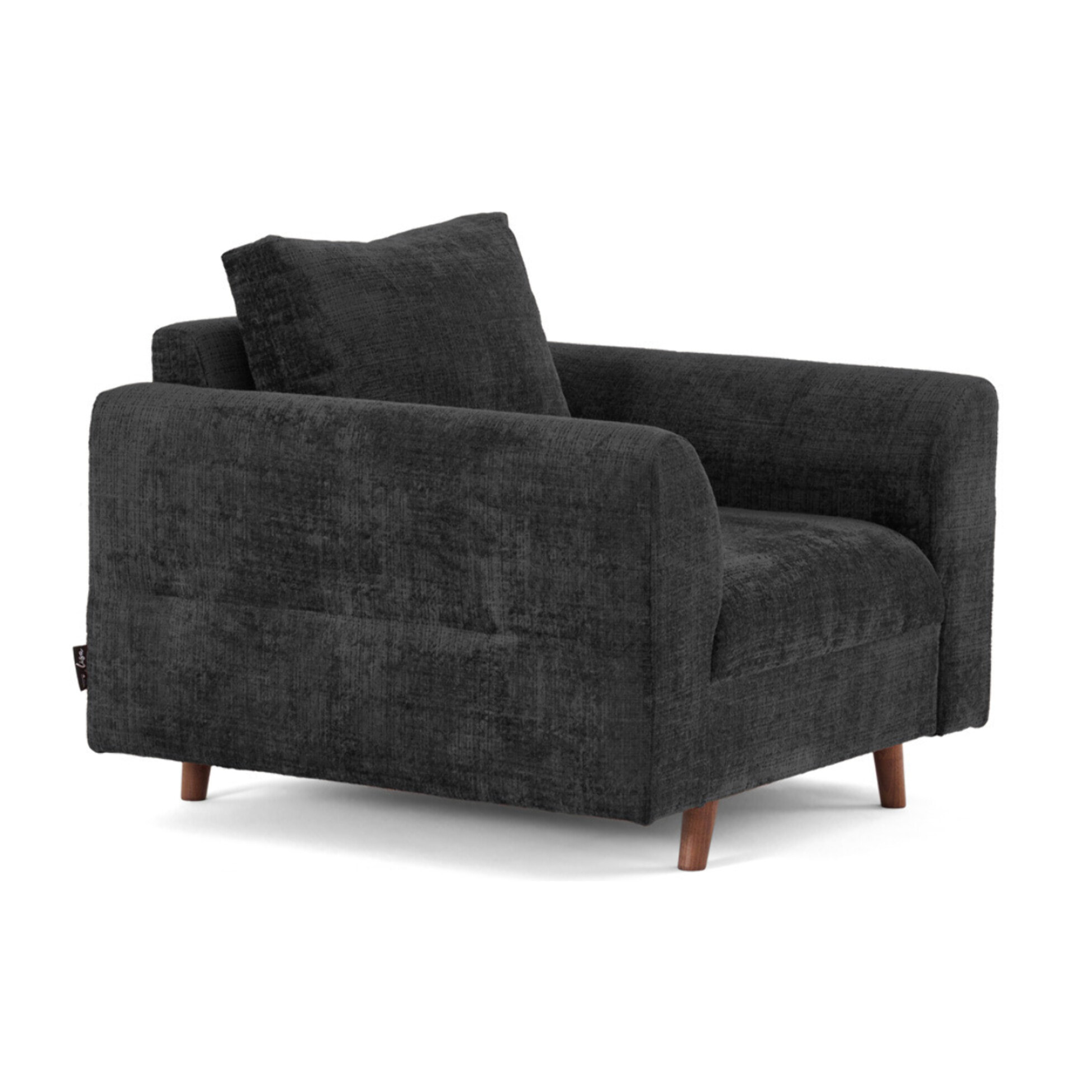 Rune - fauteuil en velours texturé - Gris Anthracite