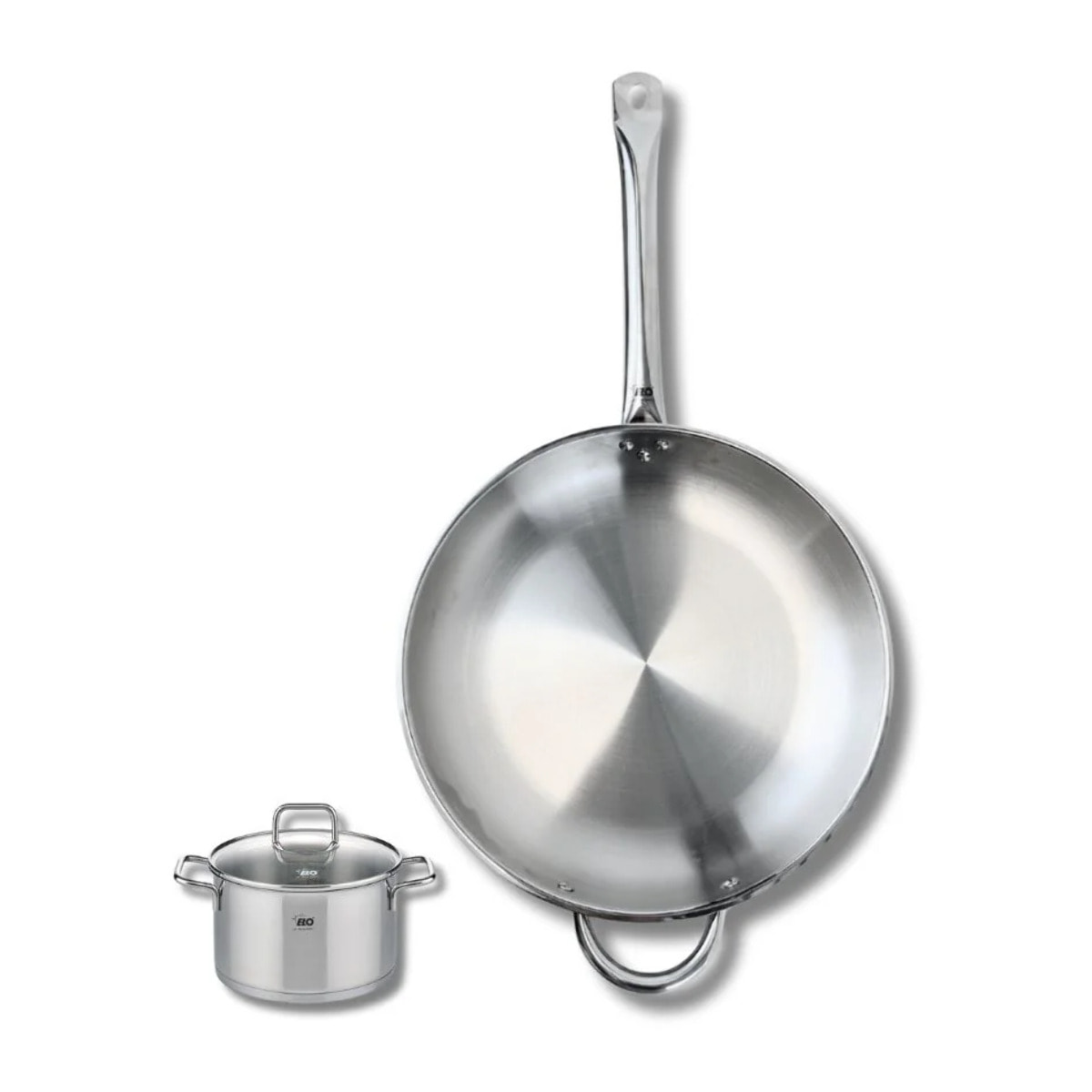 Ensemble de 1 Poêle de cuisson 32 cm et 1 faitout 12 cm Elo Profi Citrin