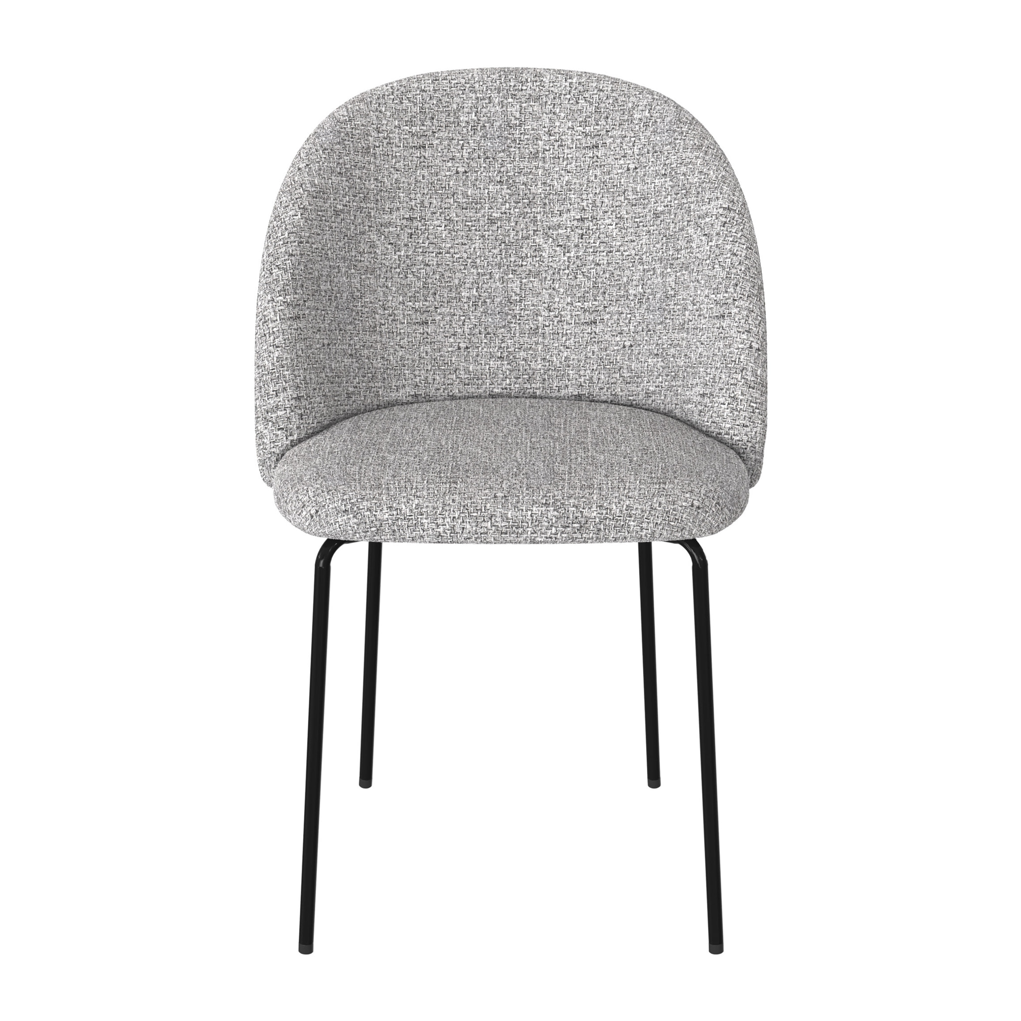 Lot de 2 chaises en tissu chiné gris clair - Karl