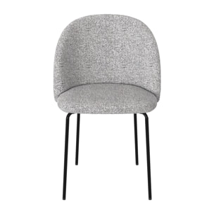 Lot de 2 chaises en tissu chiné gris clair - Karl