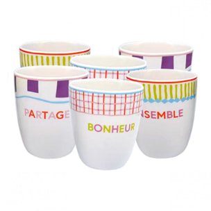 Lot de 6 gobelets, RELAX SUNSET