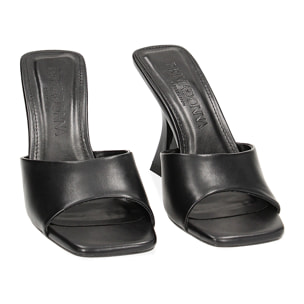 Mules Open Toe nere, tacco 9,5 cm