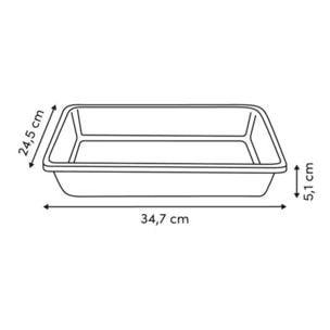 Moule rectangulaire Harmony 34,7x24,5x5,1cm beige