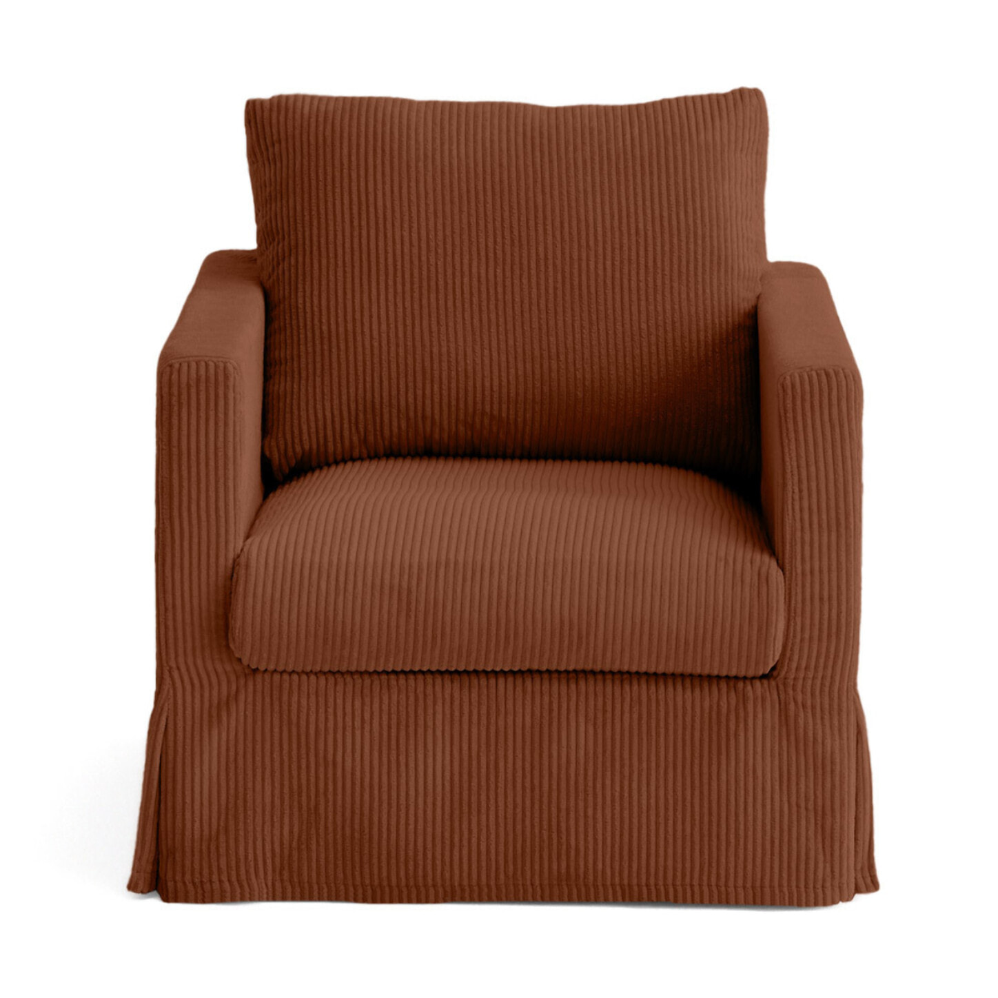 Serena - fauteuil déhoussable en velours côtelé - Terracotta