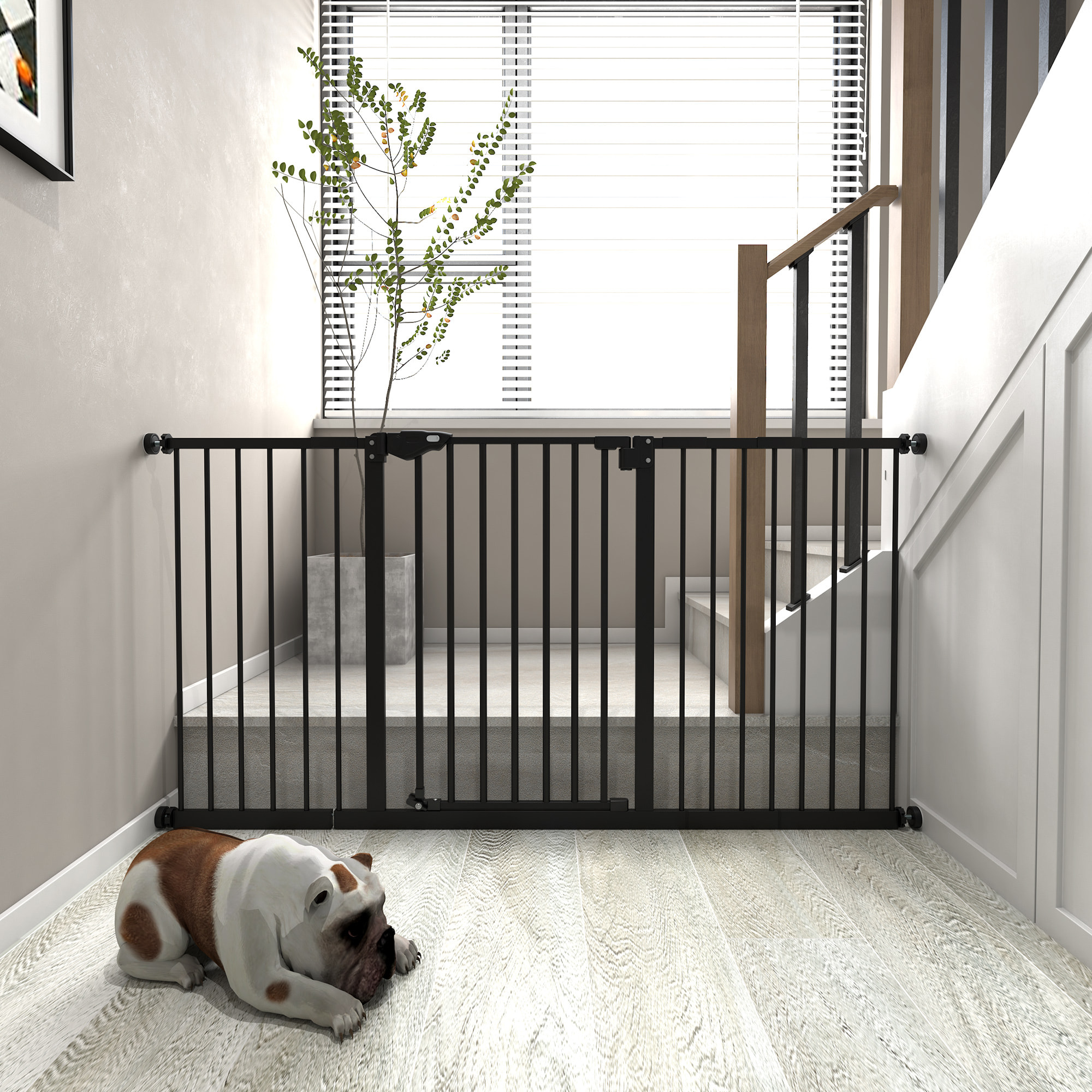 PawHut Cancellino per Cani 3 Estensioni Fino a 152.3cm Chiusura Automatica