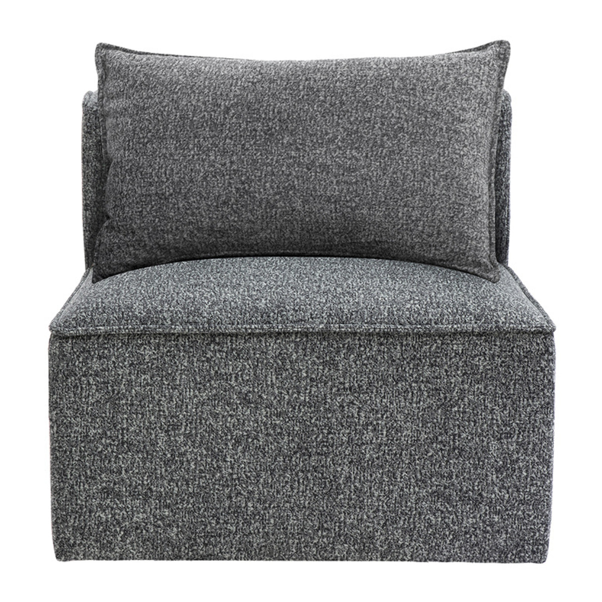 Module droit pour canapé en tissu chiné gris foncé KERRY