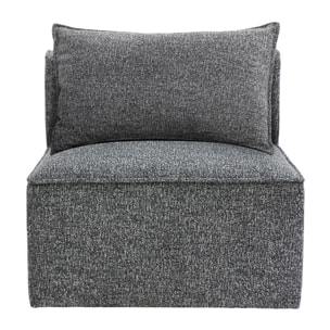 Module droit pour canapé en tissu chiné gris foncé KERRY